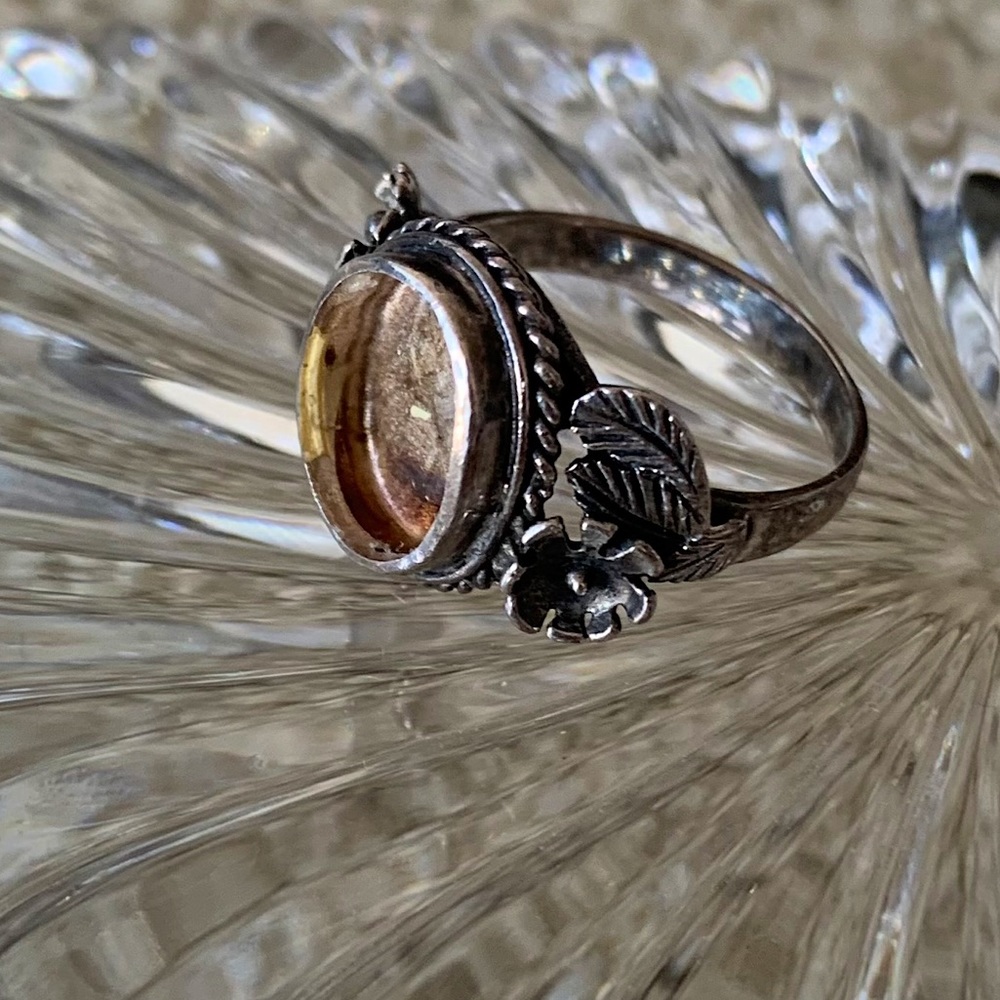 Sterling Silver 925 Floral Ring Frame